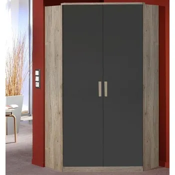 Šatní skříň Rohová šatní skříň Cariba, dub san remo/grafit