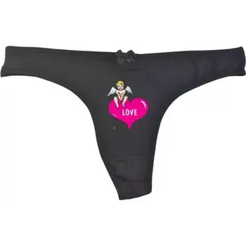 Kalhotky Love - Vtipné kalhotky S tanga_černá