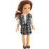 Panenka LEAN Toys Panenka v elegantním kostkovaném oblečení s hnědými vlasy 44 cm 