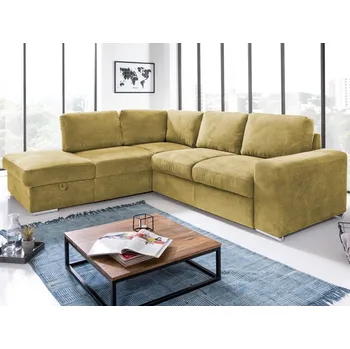 Sedací souprava Rohová sedací souprava Eddi, žlutá látka, levý roh