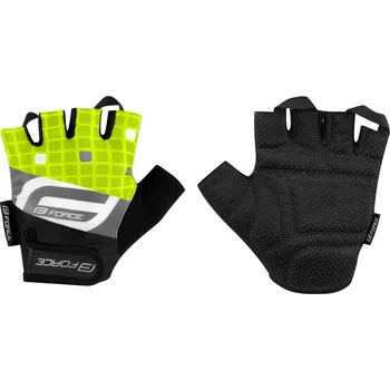 Cyklistické rukavice FORCE SQUARE fluo velikost: M