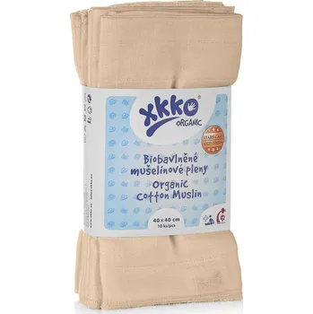 látková plena Kikko Dětské pleny z biobavlny XKKO Organic 40x40cm Staré časy - natural
