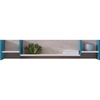 police Nástěnná police Planet, dub/bílá/modrá