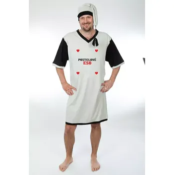 Pánská noční košile Postelové eso - Vtipná pánská noční košile Gentleman XXXL šedá