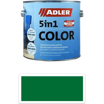 barva a nátěr na dřevo ADLER 5in1 Color - univerzální vodou ředitelná barva 2.5 l Türkisgrün / Tyrkysová zelená RAL 6016 - Venkovní barva na dřevo