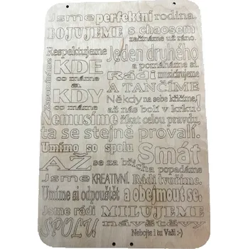 Domovní cedule DCH Cedulka - Jsme perfektní rodina ...