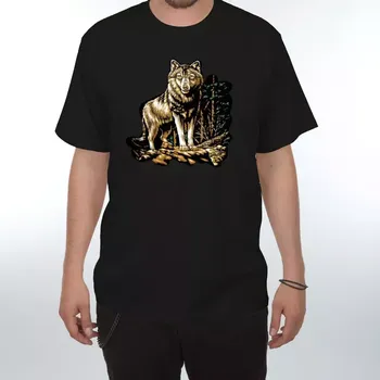 Pánské tričko Tričko s potiskem - Vlk 152 černá