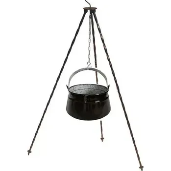 Outdoor vaření Souprava trojnožka 1,25 m + kotlík rybí smalt 30 L (trojnožka 1,25 m a kotlík smaltovaný 30 l rybí - sada pro vaše dobrodružství v přírodě)