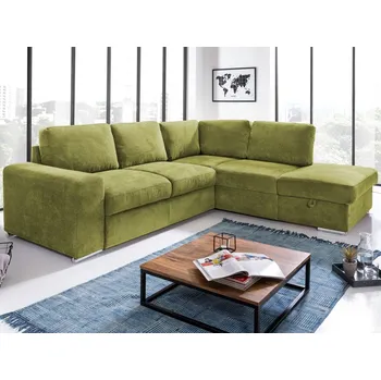 Sedací souprava Rohová sedací souprava Eddi, zelená látka, pravý roh