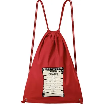 DOBRÝ TRIKO Bavlněný batoh Pivní přikázání Barva: Červená