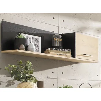 police Nástěnná police s úložným prostorem Madison, dub/černá