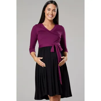 Těhotenská móda Těhotenské a kojicí šaty GLORIA PLUM