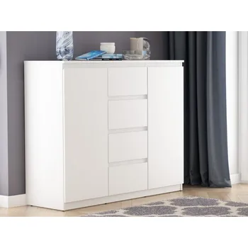 Komoda Široká komoda se 4 zásuvkami Carlos, bílá, 120 cm