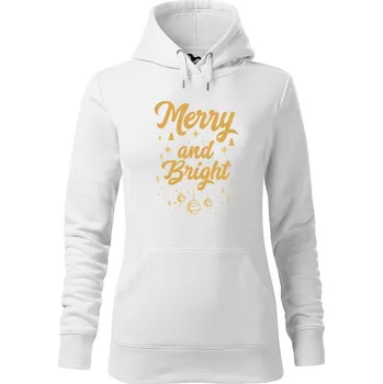 Dámská mikina DOBRÝ TRIKO Dámská mikina s potiskem Merry and bright Velikost dámské mikiny: M, Barva: Bílá
