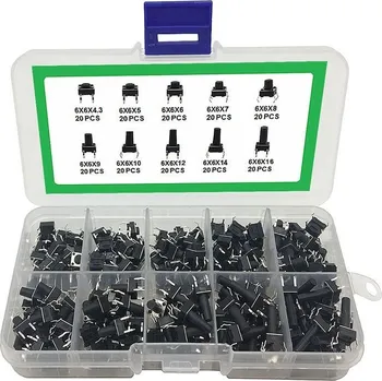 Mikrospínače 6 x 6 mm 200 ks Mikrospínače 6 x 6 mm 200 ks