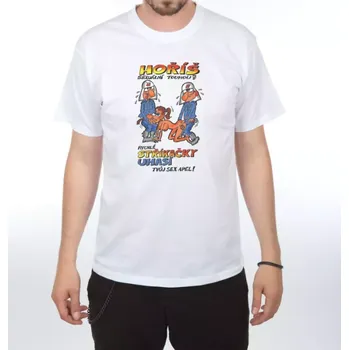 Pánské tričko Vtipné tričko - Hoříš sexuální touhou? - hasiči L bílá