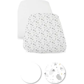 Povlečení CHICCO Prostěradlo do postýlky Next2Me Forever 2 ks Grey sheep 28x4x28 bílá