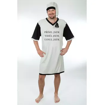 Přišel, jsem, viděl jsem - Vtipná pánská noční košile Gentleman M šedá