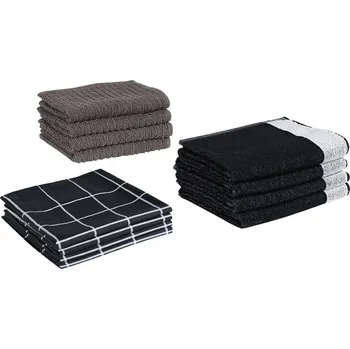 Utěrka vidaXL 136294 kuchyňské utěrky černé 12 ks