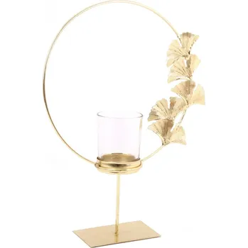 Svícen Svícen na čajovou svíčku Lotus, zlatý kulatý