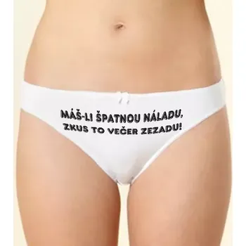 Kalhotky Kalhotky - máš-li špatnou náladu XXL klas_bílá