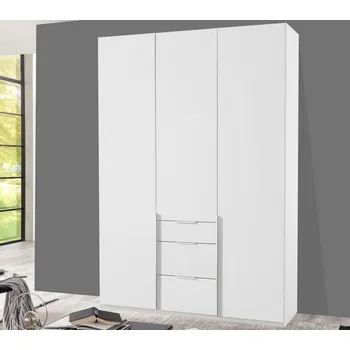 Šatní skříň Šatní skříň se zásuvkami New York D, 135 cm, bílá/bílý lesk