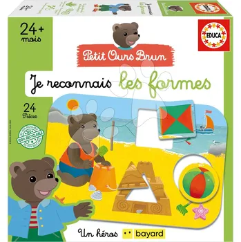 Desková hra Naučná hra pro nejmenší Je reconnais les formes Educa Učíme se geometrické tvary 4 obrázky s 12 dílky od 24 měsíců