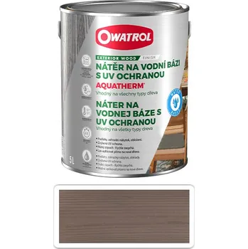 Penetrace OWATROL Aquatherm - UV ochranný nátěr na dřevěné povrchy v interiéru a exteriéru 5 l Grafitově šedá - Venkovní barva na dřevo