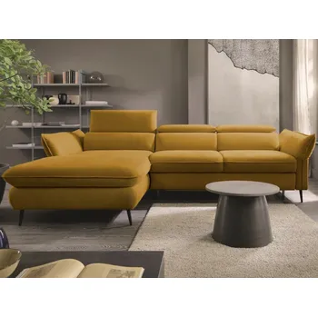 Sedací souprava Rohová sedací souprava Mango, hořčicová žlutá látka, levý roh