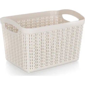 Úložný box Úložný košík 3,3 l, krémový, ratanový vzhled