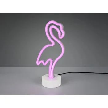 Lampička Stolní LED lampa Plameňák, bílá
