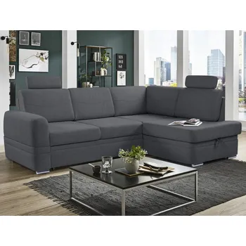 Sedací souprava Rohová sedací souprava Robin, popelově šedá látka, pravý roh