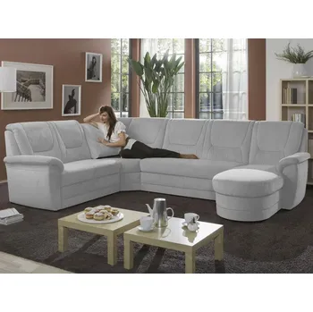 Sedací souprava Sedací souprava Relaxness, tvar U, světle šedá látka, s funkcemi