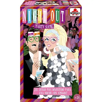 Desková hra Společenská hra Party Night Out Educa Uhádni postavu a aktivitu s brýlemi ve španělštině od 18 let