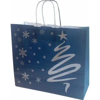 Dárková taška Papírová taška "Modré Vánoce" 360×120×310 mm