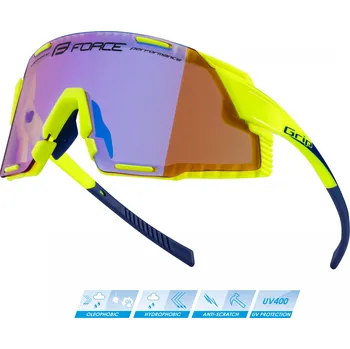 Sluneční brýle FORCE GRIP fluo, fialové kontrast. sklo barva: fialová, velikost: UNI