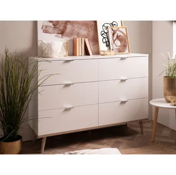 Komoda Komoda se 6 zásuvkami Göteborg, bílá/dub sonoma