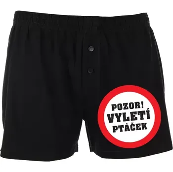 Trenýrky Trenýrky - Pozor, vyletí ptáček XXXL černá