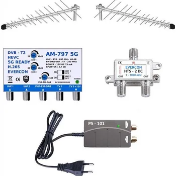 Televizní anténa Televizní anténa EVERCON anténní komplet pro 3 TV 797-101-3