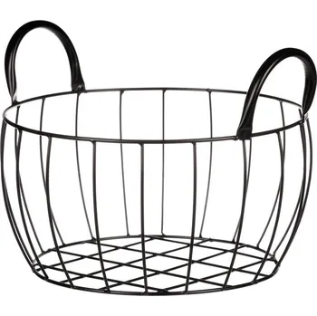 Úložný box Úložný košík černý kov, 27x14 cm