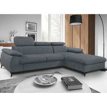 Sedací souprava Rohová sedací souprava Scala, ocelově šedá látka, pravý roh