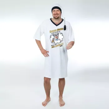 Dámská noční košile Noční košile – Vrcholem lenosti je vstávat v pět ráno... XXL bílá