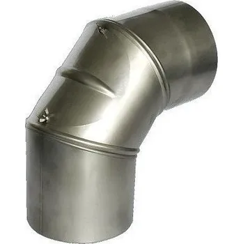 Kouřovod nerezové 200mm koleno tl.0,8mm 90° s čistícím otvorem