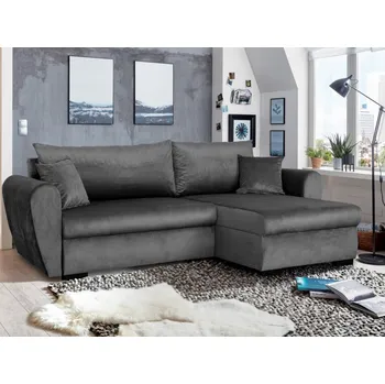 Sedací souprava Rohová sedací souprava Logan, ocelově šedá látka