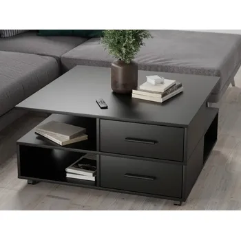 Konferenční stolek ASKO - NÁBYTEK Konferenční stolek na kolečkách Tomas 90x90 cm Kompozitní dřevo Černý