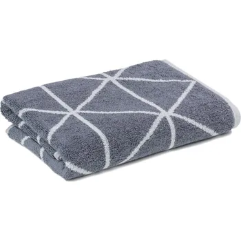 Ručník Ručník Triangle 50x100 cm, antracitový, grafický vzor