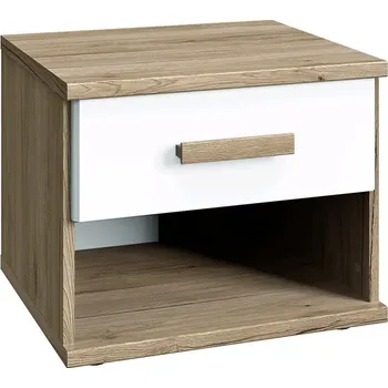 Noční stolek Noční stolek Cariba, dub san remo/bílý