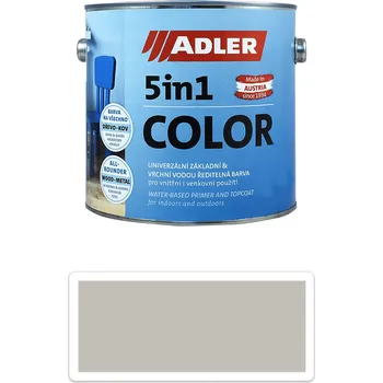Lak na dřevo ADLER 5in1 Color - univerzální vodou ředitelná barva 2.5 l Seidengrau / Hedvábná šedá RAL 7044 - Venkovní barva na dřevo