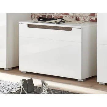 Botník Předsíňová lavice/botník Turin, bílý lesk