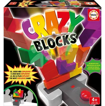 Desková hra Společenská hra Skládání kostek Crazy Blocks Educa ve španělštině angličtině francouzštině a portugalštině od 4 let